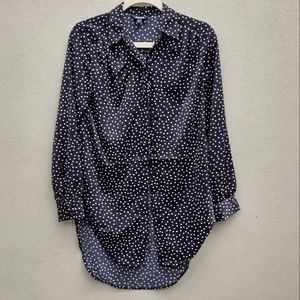 Express Black and White Polka Dot Long Sleeve Blouse Size Extra Small.